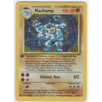Pokemon Base Set 1 Single 1st Edition Machamp 8/102