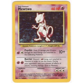 Pokemon Base Set 1 Single Mewtwo 10/102 - SLIGHT PLAY