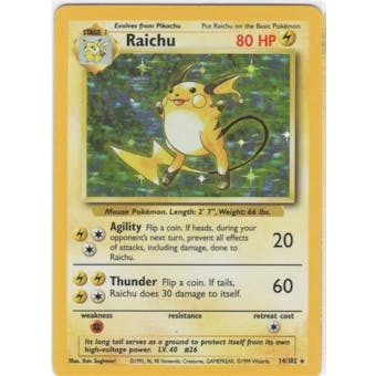 Pokemon Base Set 1 Single Raichu 14/102 - NEAR MINT (NM)
