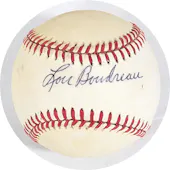 Lou Boudreau Autographed AL Brown Baseball JSA CK18227 (Reed Buy)