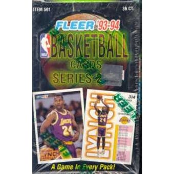 1993/94 Fleer Series 2 Basketball Hobby Box