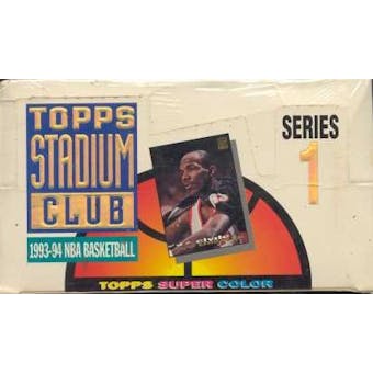 1993/94 Topps Stadium Club Series 1 Basketball Jumbo Box