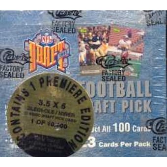 1993 Classic Draft Picks Football Jumbo Box