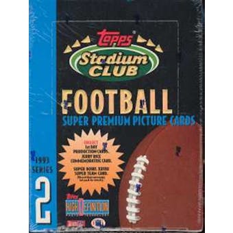 1993 Topps Stadium Club Series 2 Football Hobby Box