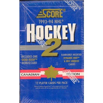 1993/94 Score Canadian Series 2 Hockey Hobby Box