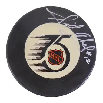 Sid Abel Autographed NHL 75th Hockey Puck JSA CK72243 (Reed Buy)