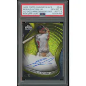 2022 Topps Chrome Black Baseball Ronald Acuna Jr. Gold Mini Diamond Auto #41/50 PSA 10 (GEM MT) Auto 9