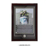 Jason Kelce 2'x2.75' Framed Signed Autographed Super Bowl Champions Poster PSA/DNA Authentic