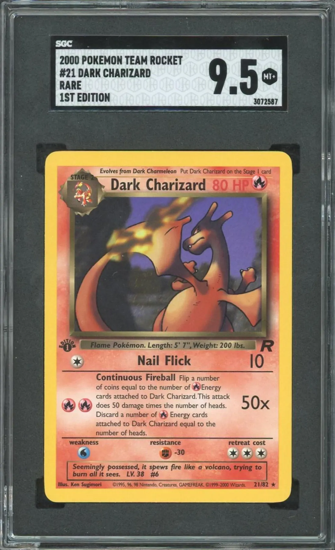 2000 Pokemon Team Rocket First Edition #21/82 Dark Charizard PSA 9 2000 Pokemon Team Rocket First Edition #21/82 Dark Charizard PSA 9