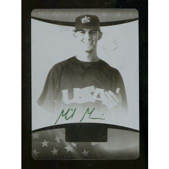 2008 USA Baseball National Team On-Card Signatures Printing Plates Black Front #MM Mike Minor 1/1