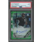 2019 Bowman Chrome Baseball #CPAEJ Eloy Jimenez Green Shimmer Refractor Rookie Auto #12/99 PSA 9 (MINT)