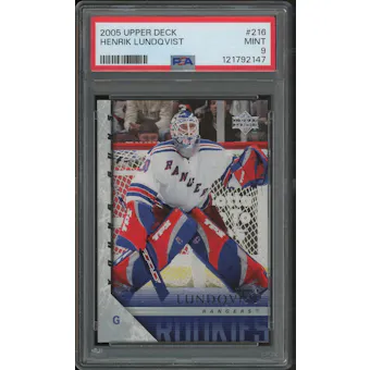2005/06 Upper Deck Hockey #216 Henrik Lundqvist Young Guns Rookie PSA 9 (MINT)