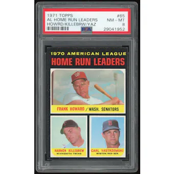1971 Topps #65 AL Home Run Leaders PSA 8 *1952 (Reed Buy)