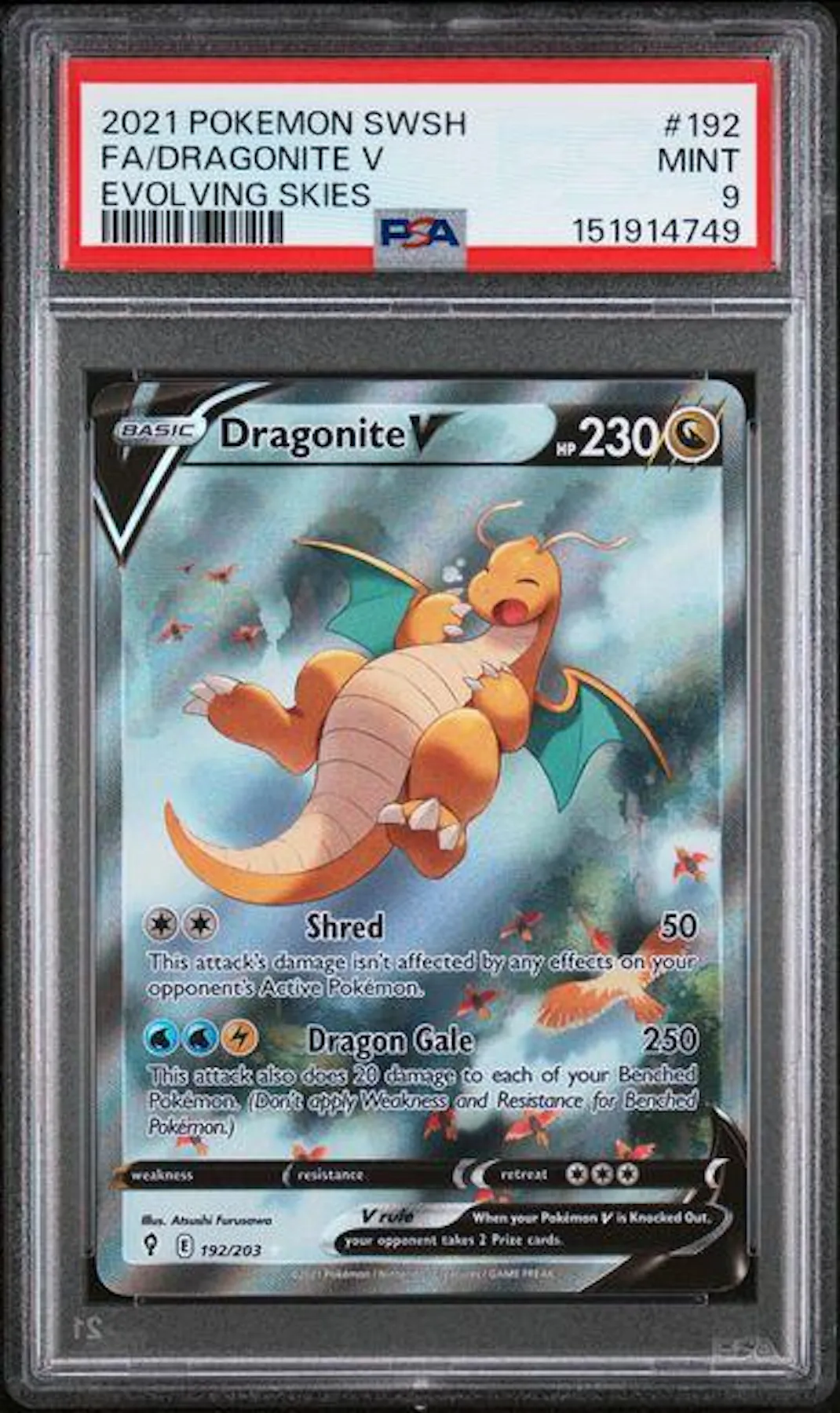 2021 Pokemon Evolving Skies Dragonite V #192 PSA 9 | DA Card World 2021 Pokemon Evolving Skies Dragonite V #192 PSA 9 | DA Card World