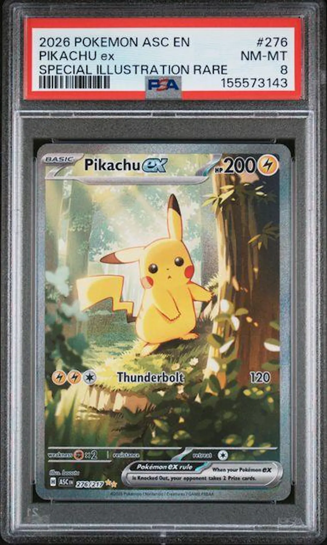 2026 Pokemon Ascended Heroes Pikachu Ex SIR #276 PSA 8 | DA Card World 2026 Pokemon Ascended Heroes Pikachu Ex SIR #276 PSA 8 | DA Card World