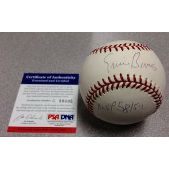 Ernie Banks Autographed Official Rawlings MLB Baseball (PSA COA)