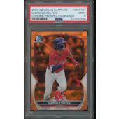 2023 Bowman Chrome Sapphire Baseball #BCP107 Marcelo Mayer Orange Refractor Rookie #36/50 PSA 9 (MINT)