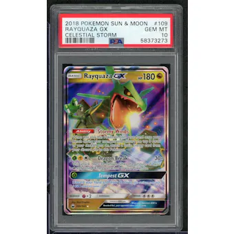 2018 Pokemon Celestial Storm Rayquaza GX #109 PSA 10