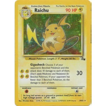 Pokemon Fossil Single Raichu 14/62 - NEAR MINT (NM)