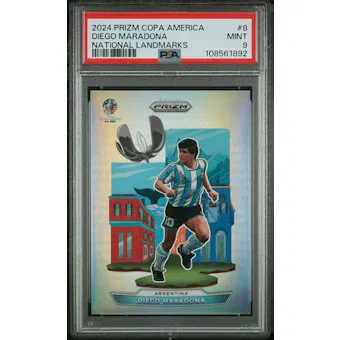 2024 Panini Prizm Copa America Diego Maradona National Landmarks #8 PSA 9
