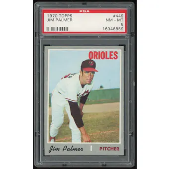 1970 Topps #449 Jim Palmer PSA 8 *8859 (Reed Buy)