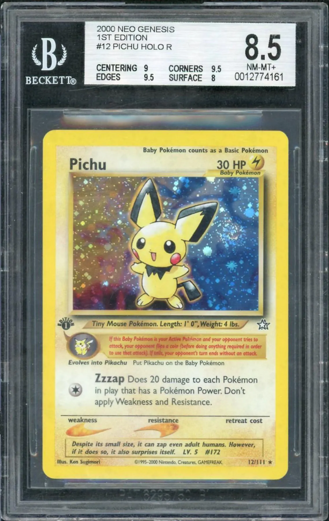 pokemon card pichu Pichu 12/111 - Neo Genesis Unlimited Holofoil
