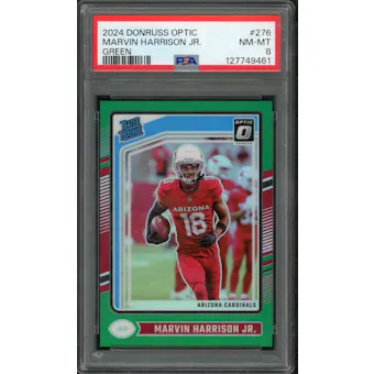 2024 Panini Donruss Optic Marvin Harrison Jr. Rated Rookie Green /5 #276 PSA 8