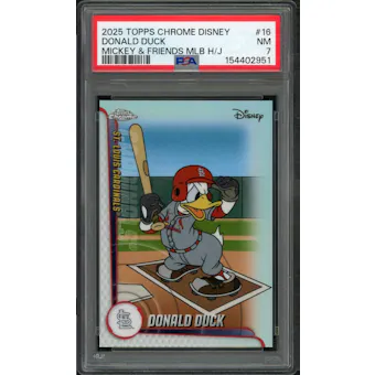 2025 Topps Chrome Mickey & Friends Donald Duck St. Louis Cardinals #16 PSA 7