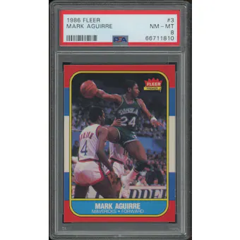 1986/87 Fleer Basketball #3 Mark Aguirre Rookie PSA 8 (NM-MT)