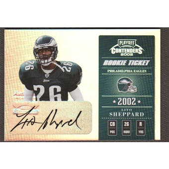 2002 Playoff Contenders Lito Sheppard Rookie Auto #333/410