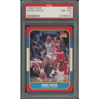 1986/87 Fleer Basketball #80 Norm Nixon PSA 8 (NM-MT)