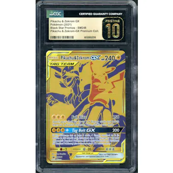 2021 Pokemon Pikachu & Zekrom GX Tag Team #SM248 CGC 10 Pristine