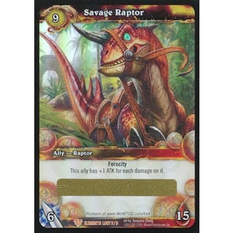 WoW War of the Elements Single Savage Raptor UNSCRATCHED LOOT Card