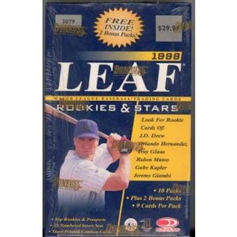 1998 Leaf Rookies & Stars Baseball 12 Pack Box
