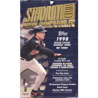 1998 Topps Stadium Club Baseball 24 Pack Box
