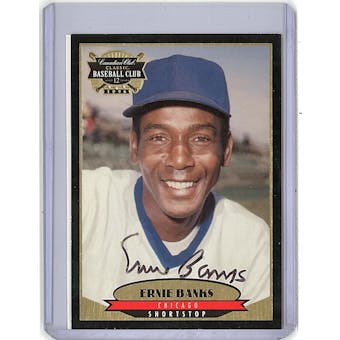 1996 Ernie Banks Canadian Club Classic Card on Card Signature with COA