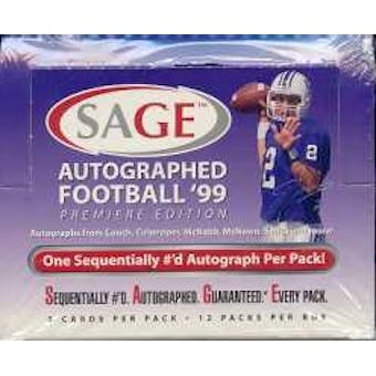 1999 Sage Autographed Football Hobby Box