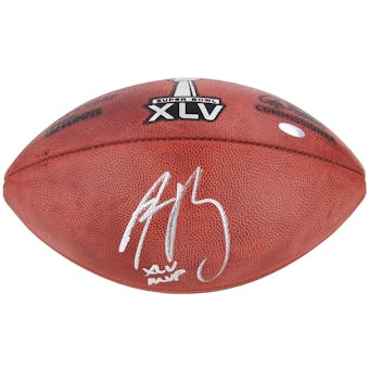 Aaron Rodgers Autographed Green Bay Packers Authentic Duke Game Ball with "XLV MVP" Inscrip (Steiner)
