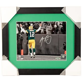 Aaron Rodgers Autographed Green Bay Packers Framed 8x10 Photo (Steiner)