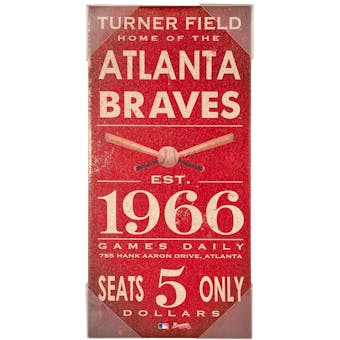 Atlanta Braves Artissimo Vintage Ticket 10x20 Canvas