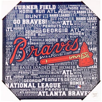 Atlanta Braves Artissimo Typography 13x13 Canvas