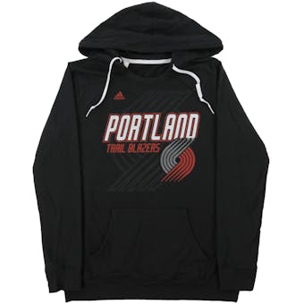 Portland Trail Blazers Adidas Black Dual Blend Fleece Crew Hoodie (Womens Small)