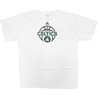 Boston Celtics White Adidas Team Issue T-Shirt (Adult XXL)