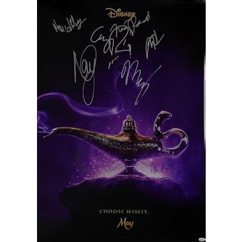 Aladdin 27x40 Movie Poster Autographed by Will Smith, Naomi Scott, Mena Massoud & More! JSA