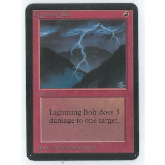 Magic the Gathering Alpha Single Lightning Bolt - MODERATE PLAY plus (MP+) v4