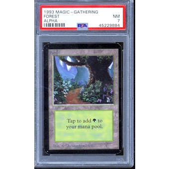 Magic the Gathering Alpha Forest PSA 7