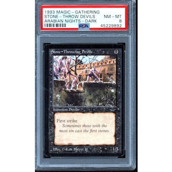 Magic the Gathering Arabian Nights Stone-Throwing Devils PSA 8 NEAR MINT (NM) Disavowed Card