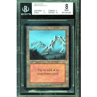 Magic the Gathering Alpha Mountain BGS 8 (9, 8, 7.5, 8.5) Q++ Only .5 away from BGS 9 MINT