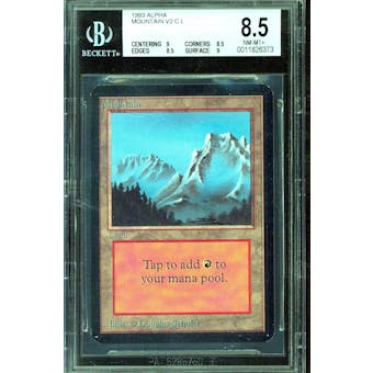 Magic the Gathering Alpha Mountain BGS 8.5 (9, 8.5, 8.5, 9) Q++ Only .5 away from BGS 9 MINT