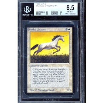 Magic the Gathering Alpha Pearled Unicorn BGS 8.5 (8.5, 8.5, 9.5, 9) Q++ Only .5 away from BGS 9 MINT